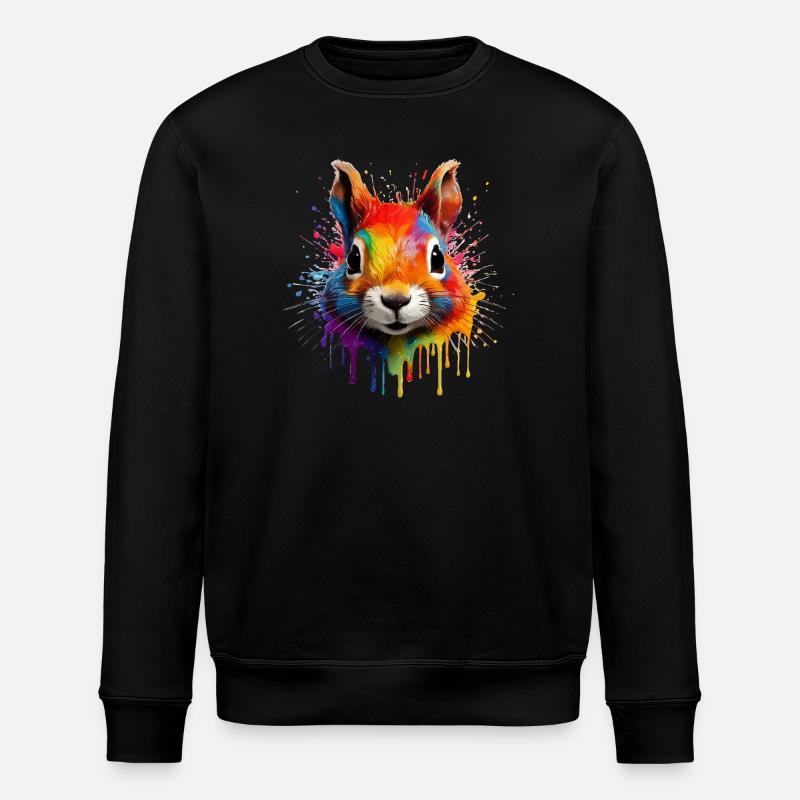 Buntes Eichhörnchen  - Stanley/Stella Unisex Bio-Sweatshirt ROLLER - Schwarz