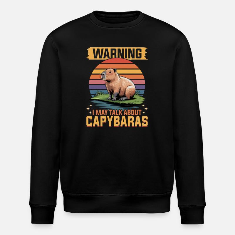 Funny Capybara - Stanley/Stella ROLLER Unisex Organic Sweatshirt - black