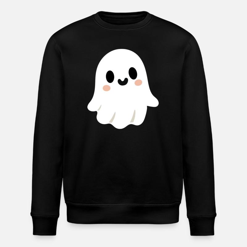Cute Ghost - Stanley/Stella ROLLER Unisex Organic Sweatshirt - black
