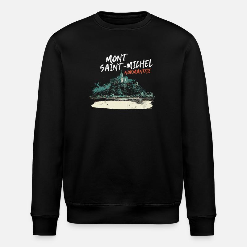 Stylized Mont Saint-Michel - Stanley/Stella ROLLER Unisex Organic Sweatshirt - black