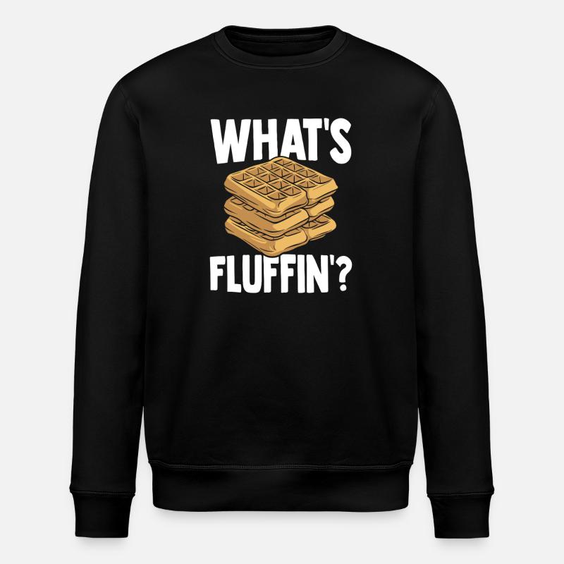 Cooles Waffel Geschenk Pancakes Mit Syrup - Stanley/Stella Unisex Bio-Sweatshirt ROLLER - Schwarz