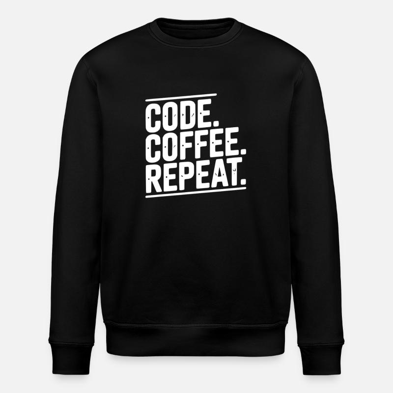 Code Coffee Repeat - Stanley/Stella ROLLER Unisex Organic Sweatshirt - black