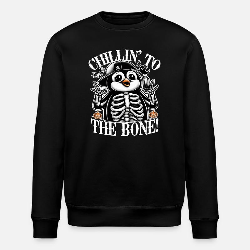 Squelette Pingouin Motif d’Halloween effrayant - Sweat bio ROLLER Stanley/Stella Unisexe - noir