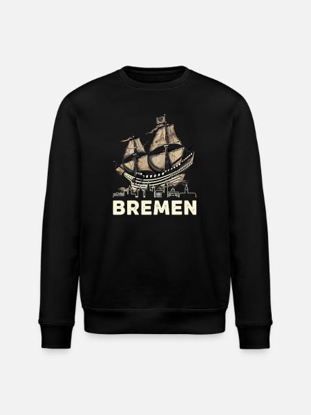 Historic Bremen Hanseatic Cog - Stanley/Stella ROLLER Unisex Organic Sweatshirt - black