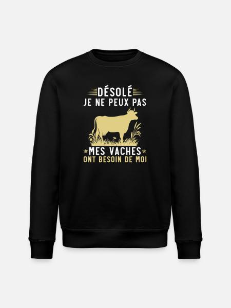 My cows need me - Stanley/Stella ROLLER Unisex Organic Sweatshirt - black