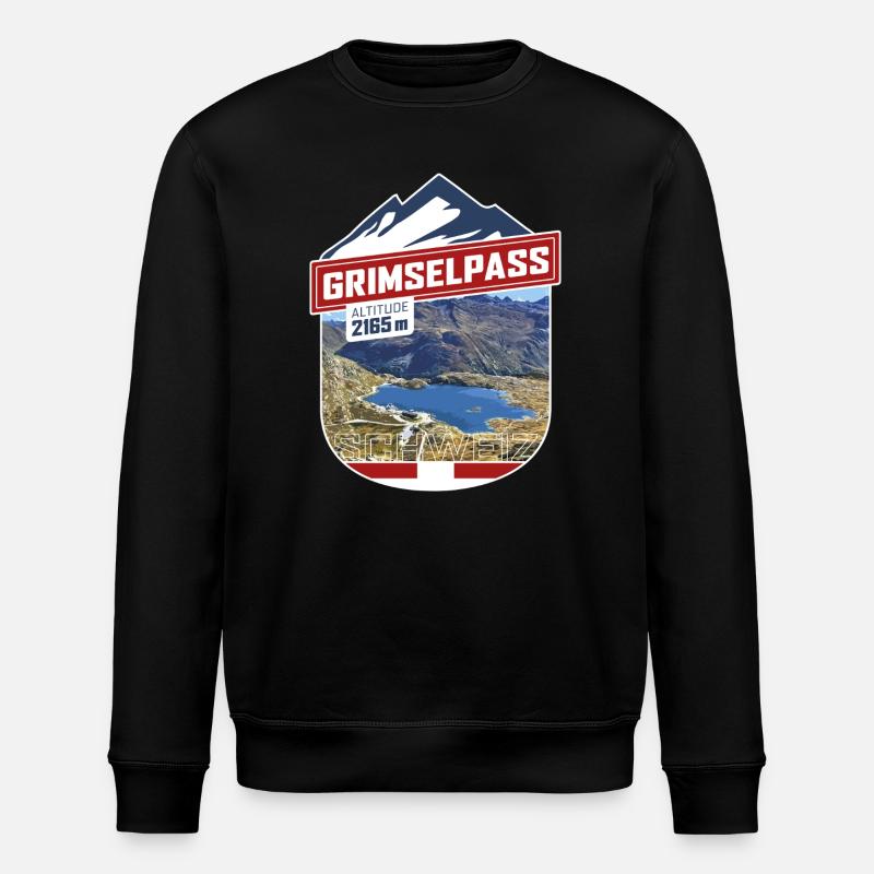 Grimsel Pass | Sticker - Stanley/Stella ROLLER Unisex Organic Sweatshirt - black