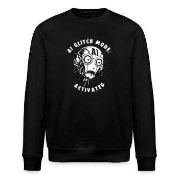 AI GLITCH MODE: ACTIVATED Nerds Promt Ingenieur - Stanley/Stella Unisex Bio-Sweatshirt ROLLER - Schwarz - Vorne - Nik (191cm)