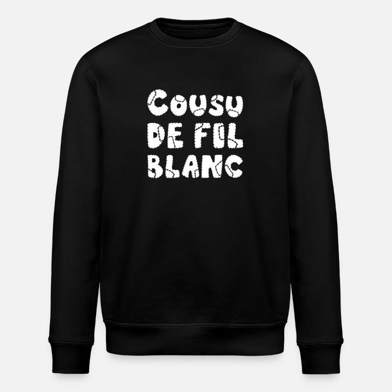 SEWN WITH WHITE THREAD! - Stanley/Stella ROLLER Unisex Organic Sweatshirt - black