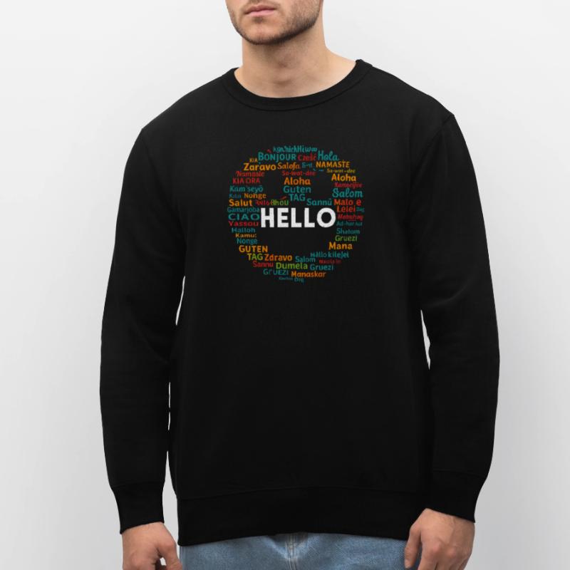 Beginnen Sie mit Hello Different World Language Learning Stanley/Stella Unisex Bio-Sweatshirt ROLLER