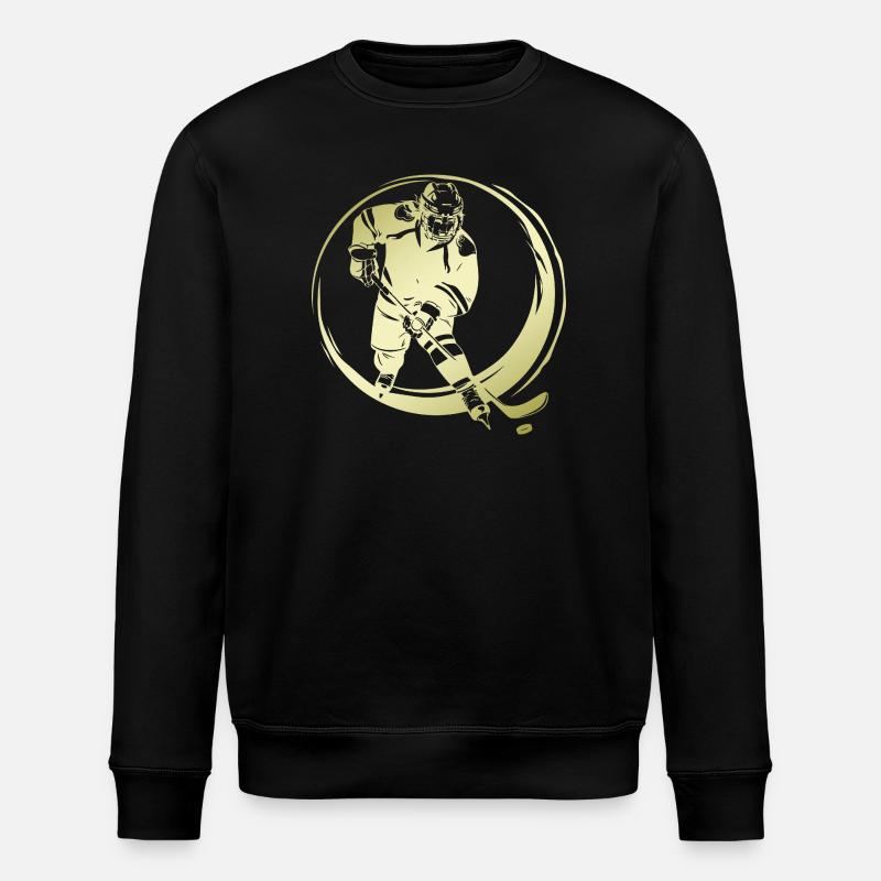 Hockey Spieler Silhouette - Stanley/Stella Unisex Bio-Sweatshirt ROLLER - Schwarz