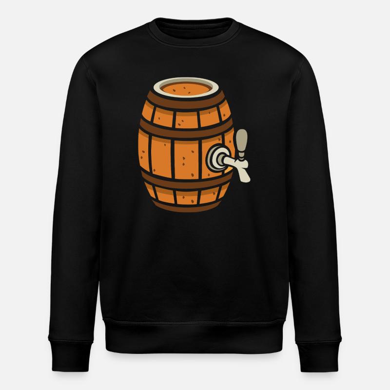 Rustic Beer Barrel Cartoon - Stanley/Stella ROLLER Unisex Organic Sweatshirt - black