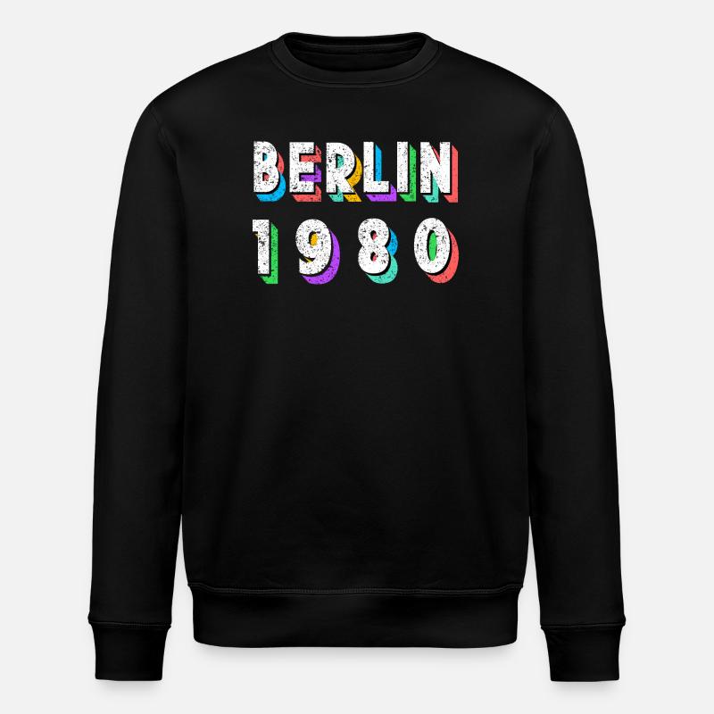 Berlin 1980 Retro Neon - Stanley/Stella ROLLER Unisex Organic Sweatshirt - black