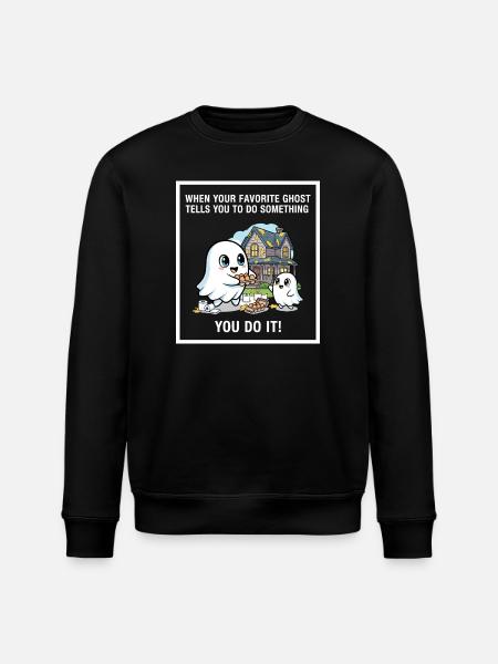 My favorite ghost - Stanley/Stella ROLLER Unisex Organic Sweatshirt - black