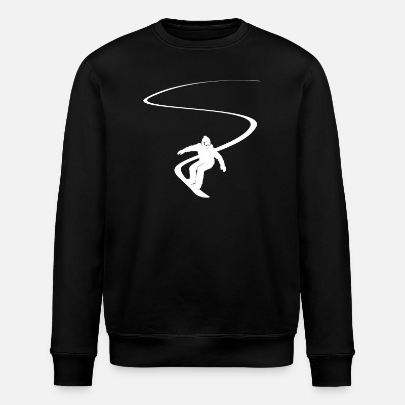 Snowboarder Slalom Deep Snow Downhill Snowboard - Stanley/Stella ROLLER Unisex Organic Sweatshirt - black