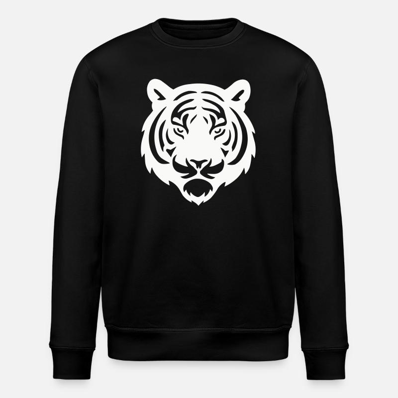 Tiger Head Silhouette - Stanley/Stella ROLLER Unisex Organic Sweatshirt - black