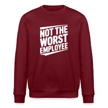 Pas le pire employé - Sweat bio ROLLER Stanley/Stella Unisexe - bordeaux - Devant - Nik (191cm)