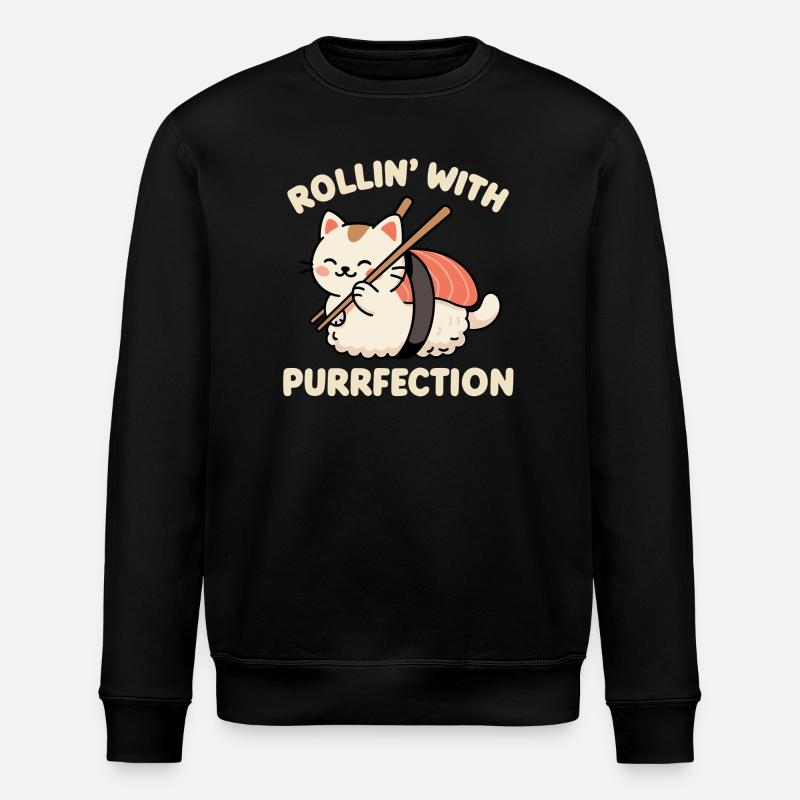 Rollin' mit Purrfection - Stanley/Stella Unisex Bio-Sweatshirt ROLLER - Schwarz