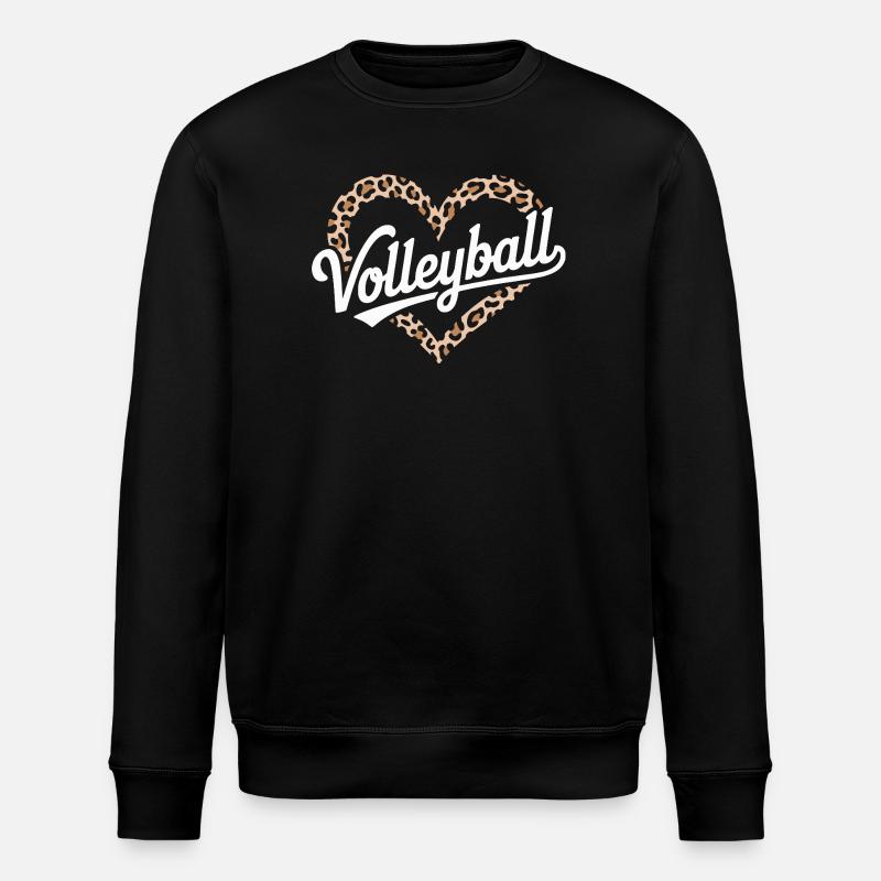 Leopard Herz Volleyball Design - Stanley/Stella Unisex Bio-Sweatshirt ROLLER - Schwarz