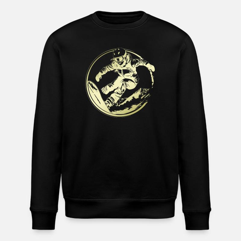 Snowboarder Silhouette - Stanley/Stella ROLLER Unisex Organic Sweatshirt - black