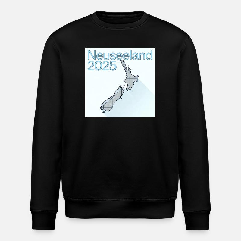Neuseeland 2025 Geometrische Karte - Stanley/Stella Unisex Bio-Sweatshirt ROLLER - Schwarz