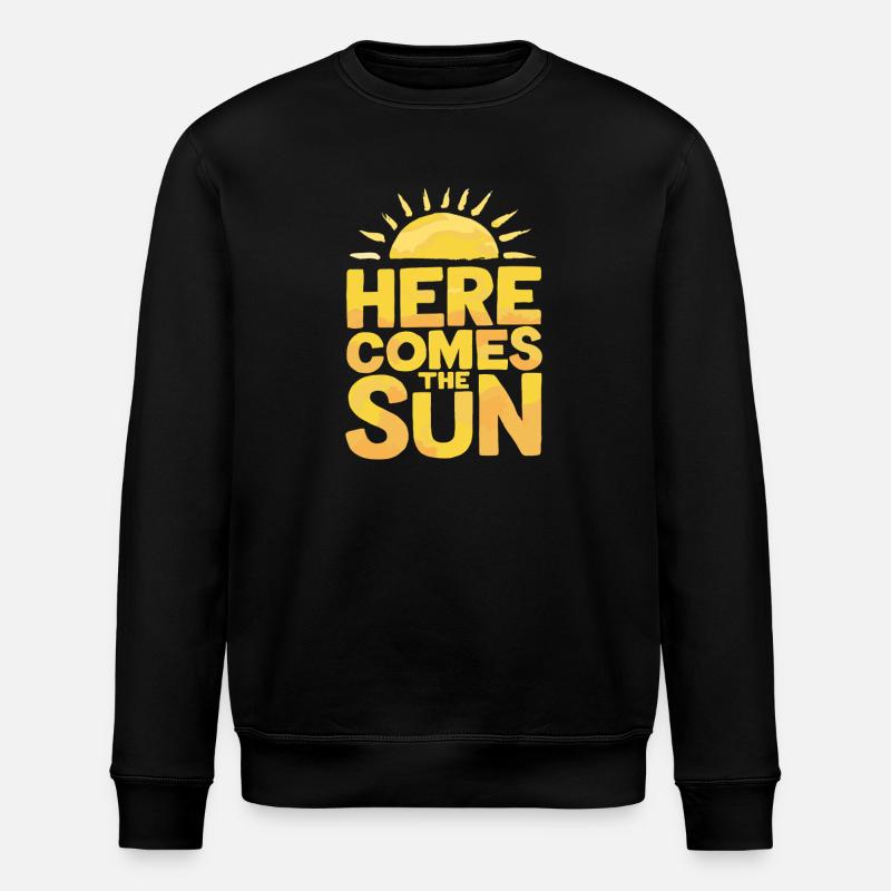 Here Comes the Sun Sunbeams - Stanley/Stella ROLLER Unisex Organic Sweatshirt - black