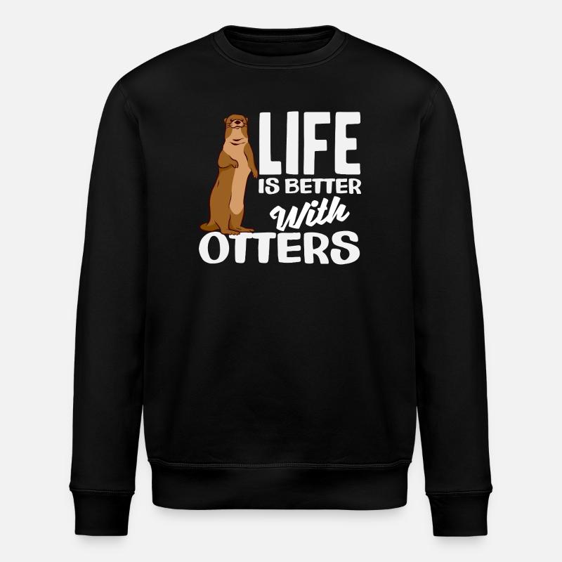 Seeotter Leben Besser - Stanley/Stella Unisex Bio-Sweatshirt ROLLER - Schwarz