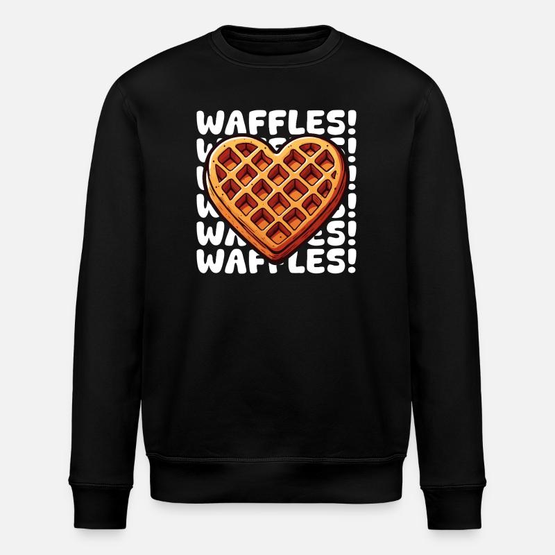 Pop Art Waffle Heart - Stanley/Stella ROLLER Unisex Organic Sweatshirt - black