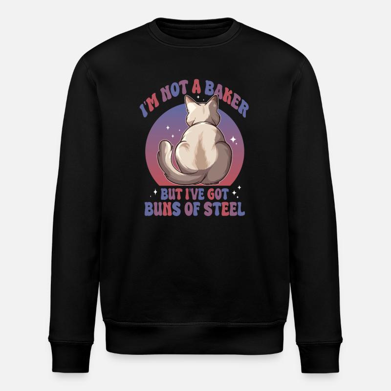 Brötchen aus Stahl Katze - Stanley/Stella Unisex Bio-Sweatshirt ROLLER - Schwarz