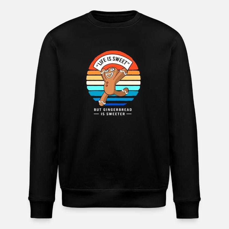 Gingerbread Christmas Gingerbread Man Gingerbread - Stanley/Stella ROLLER Unisex Organic Sweatshirt - black