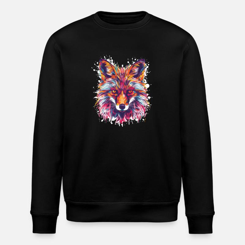 Fuchs Aquarell - Stanley/Stella Unisex Bio-Sweatshirt ROLLER - Schwarz