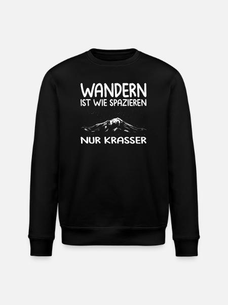Wandern Sprüche Wanderer Wanderoutfits - Stanley/Stella Unisex Bio-Sweatshirt ROLLER - Schwarz