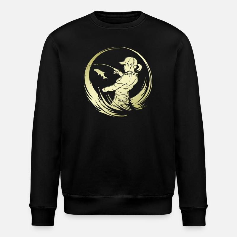 Silhouette de pêche pêcheur - Sweat bio ROLLER Stanley/Stella Unisexe - noir