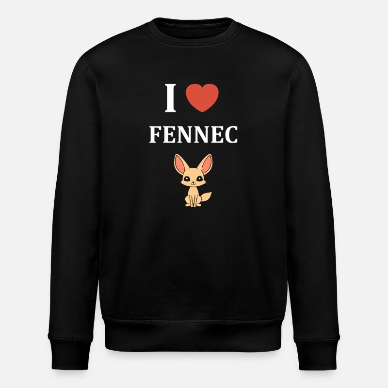 Ich liebe Fennec Cartoon - Stanley/Stella Unisex Bio-Sweatshirt ROLLER - Schwarz