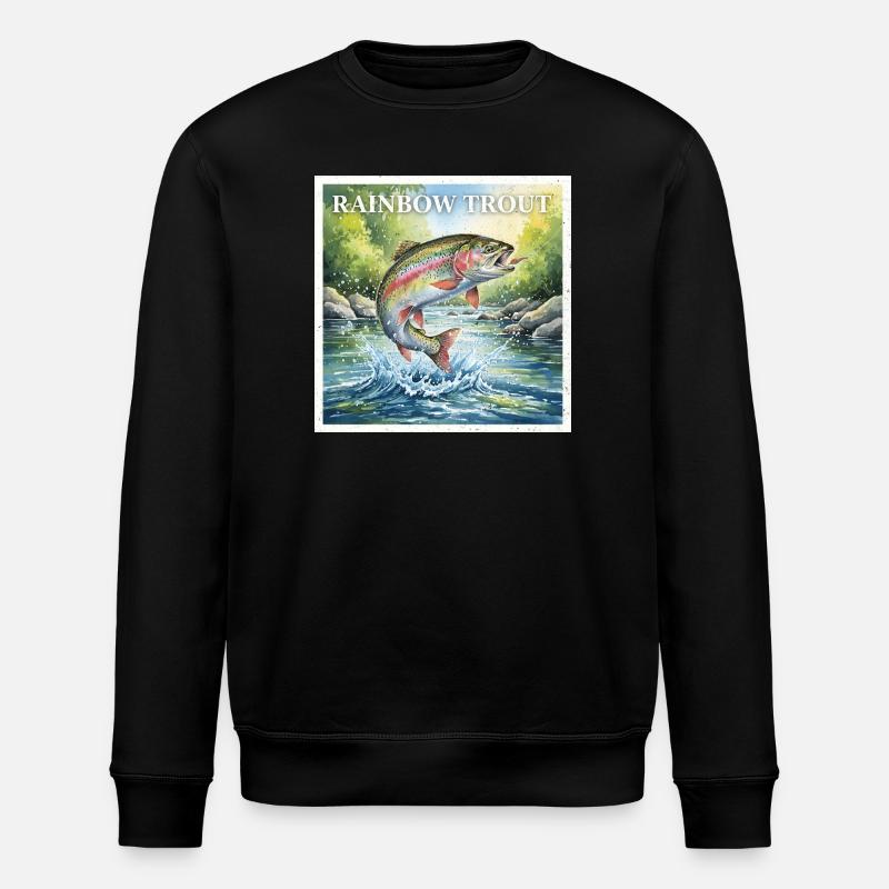 rainbow trout - Stanley/Stella ROLLER Unisex Organic Sweatshirt - black