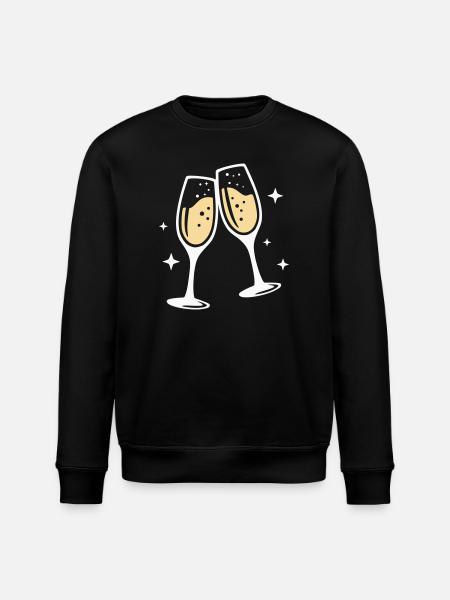 Sektglas Prosecco Sekt Alkohol Prost - Stanley/Stella ROLLER Unisex Organic Sweatshirt - black