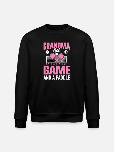 Pickleball Grandma Grandparents Paddle Game Gift - Stanley/Stella ROLLER Unisex Organic Sweatshirt - black