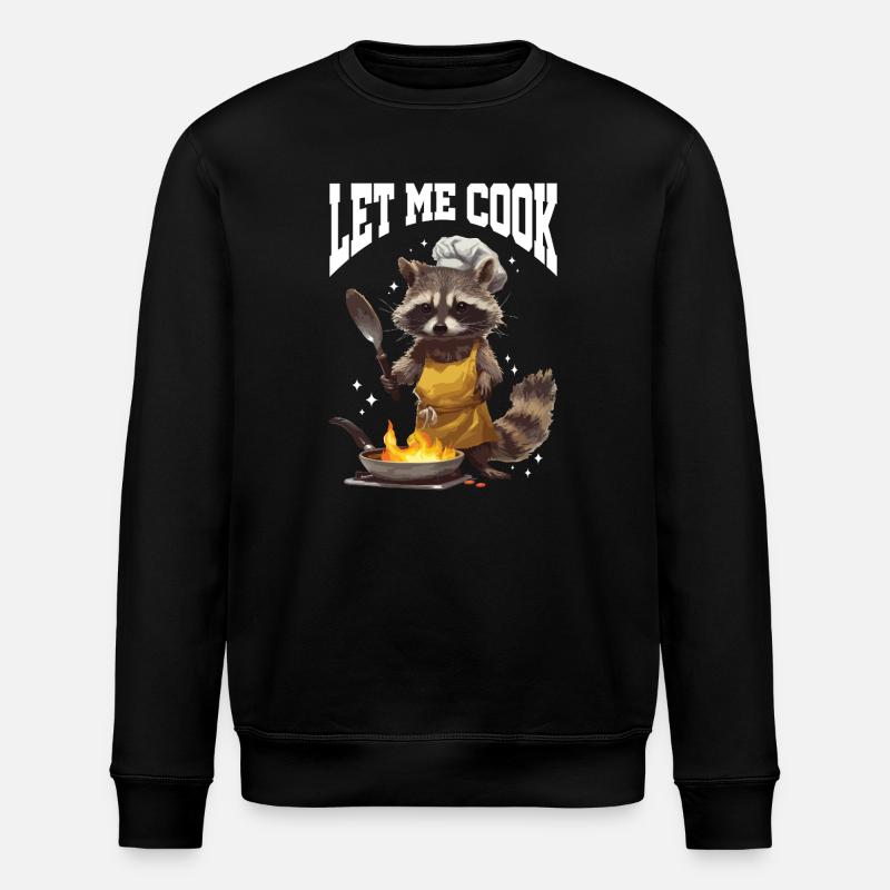 Waschbär Let Me Cook Meme - Stanley/Stella Unisex Bio-Sweatshirt ROLLER - Schwarz