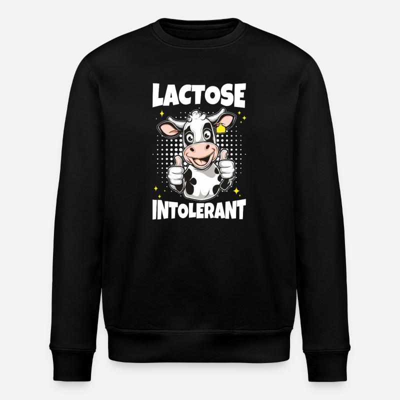 Laktose Intolerant Milch Kuh - Stanley/Stella Unisex Bio-Sweatshirt ROLLER - Schwarz