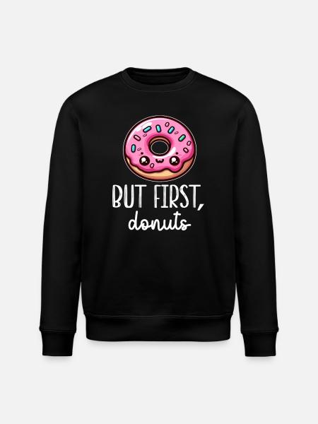 Kawaii Donut First Donuts - Stanley/Stella ROLLER Unisex Organic Sweatshirt - black