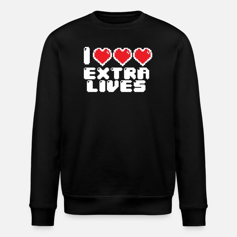 Coeur Pixel Extrême - Sweat bio ROLLER Stanley/Stella Unisexe - noir