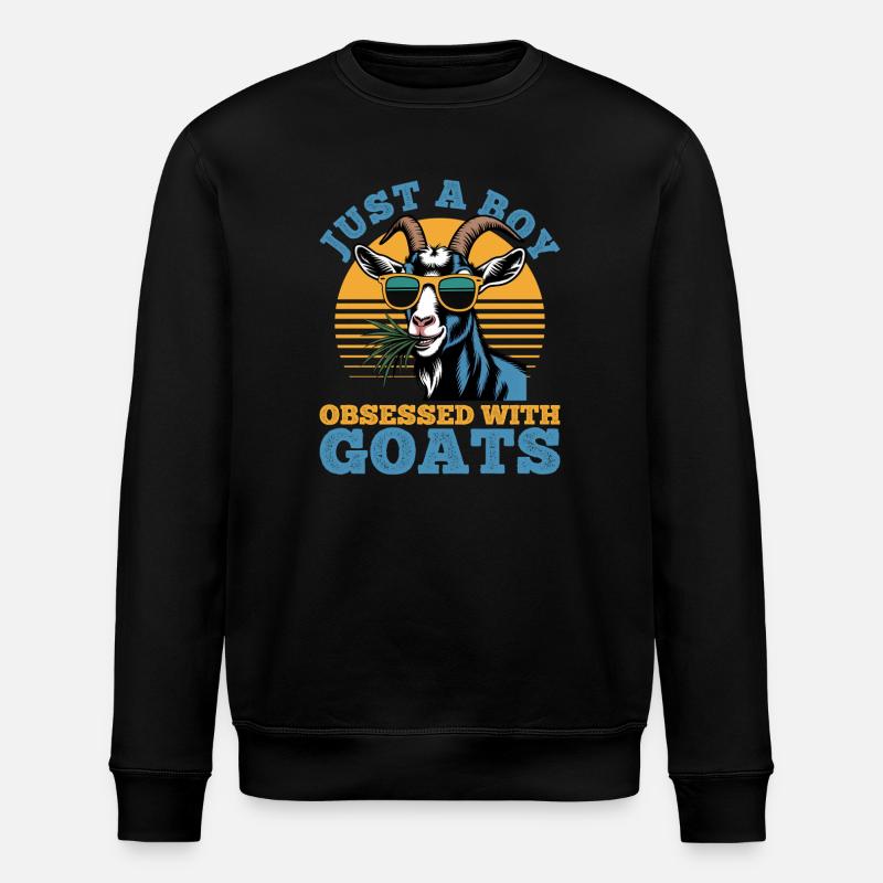 Funny Farm Animal Goat - Stanley/Stella Unisex Bio-Sweatshirt ROLLER - Schwarz
