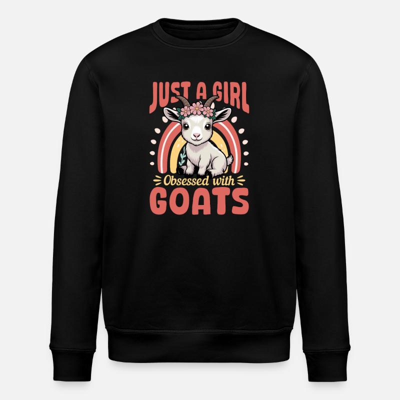 Drôle d’animal de la ferme chèvre - Sweat bio ROLLER Stanley/Stella Unisexe - noir