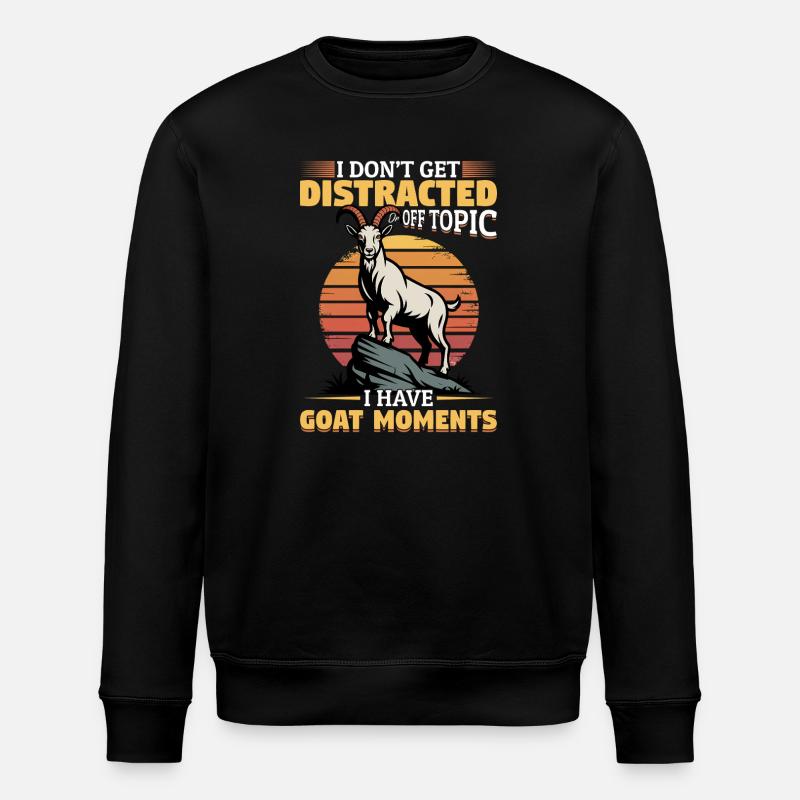 Drôle d’animal de la ferme chèvre - Sweat bio ROLLER Stanley/Stella Unisexe - noir