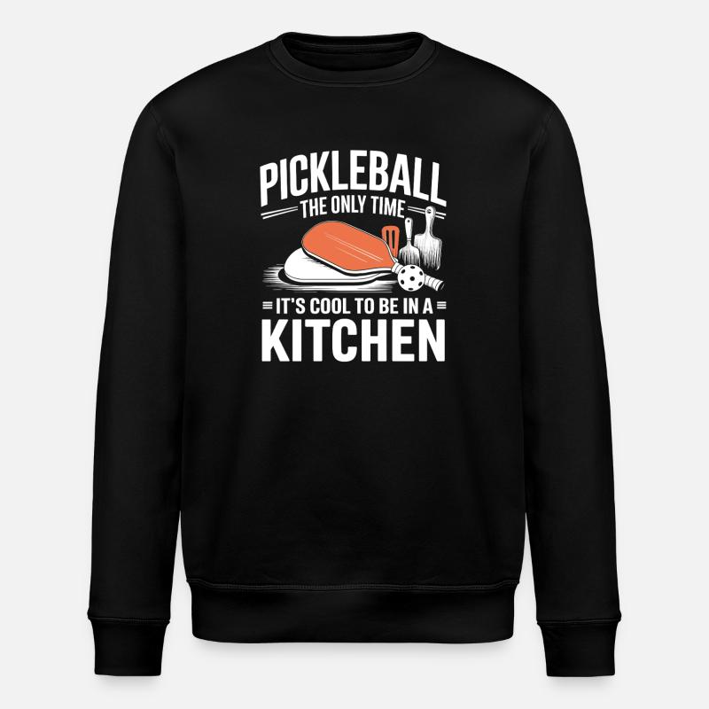 Pickleball Kitchen Ball - Stanley/Stella ROLLER Unisex Organic Sweatshirt - black