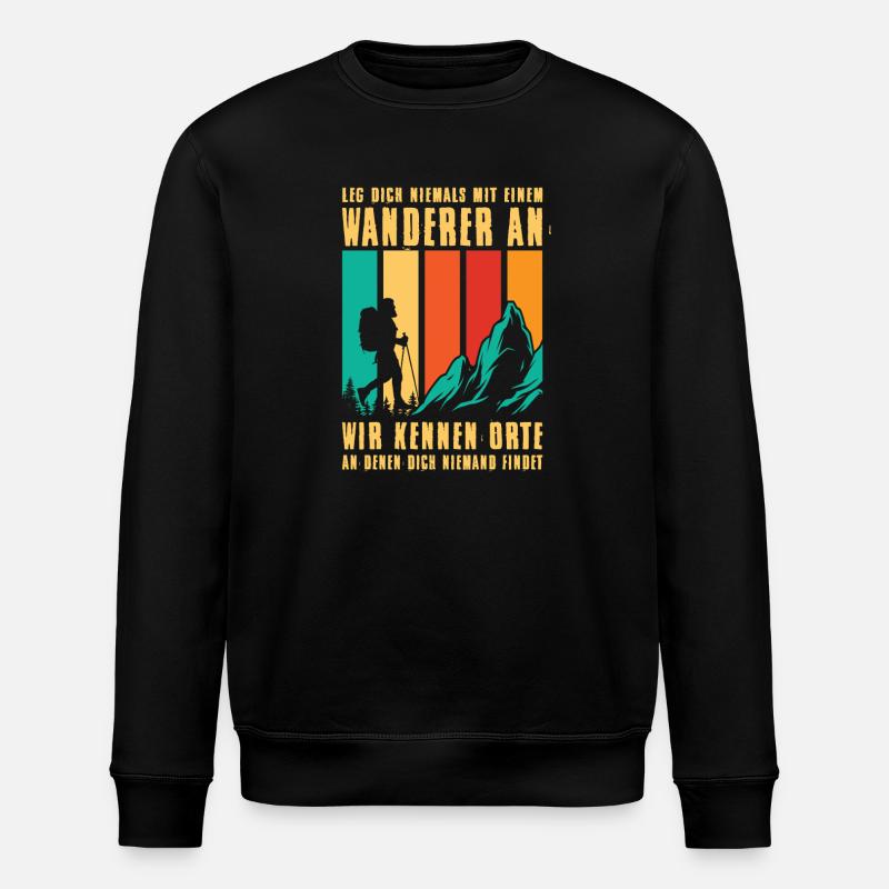 Wandern Wanderer Bergsteiger - Stanley/Stella Unisex Bio-Sweatshirt ROLLER - Schwarz