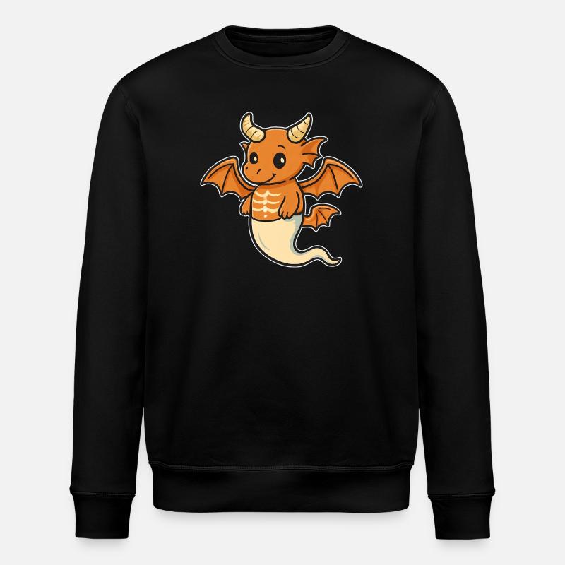 Orangener Drachenfreund - Stanley/Stella Unisex Bio-Sweatshirt ROLLER - Schwarz