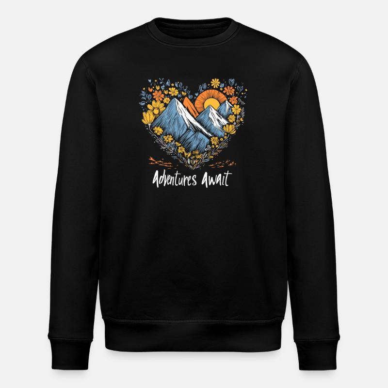 adventures await - Stanley/Stella Unisex Bio-Sweatshirt ROLLER - Schwarz