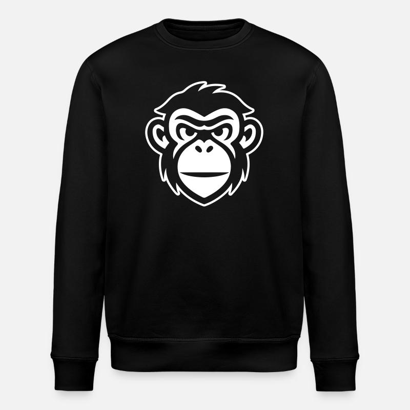 Monkey Head - Stanley/Stella ROLLER Unisex Organic Sweatshirt - black