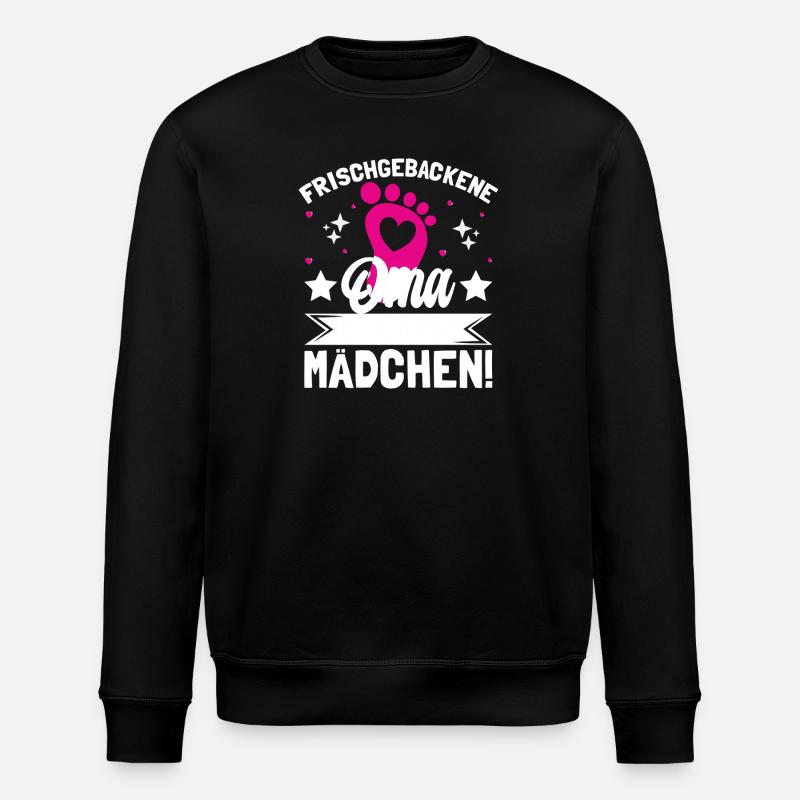 Frischgebackene Oma Es ist ein Mädchen! - Stanley/Stella Unisex Bio-Sweatshirt ROLLER - Schwarz