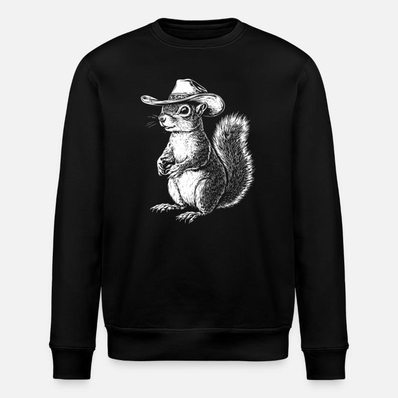 Eichhörnchen Cowboy Hut Western - Stanley/Stella Unisex Bio-Sweatshirt ROLLER - Schwarz